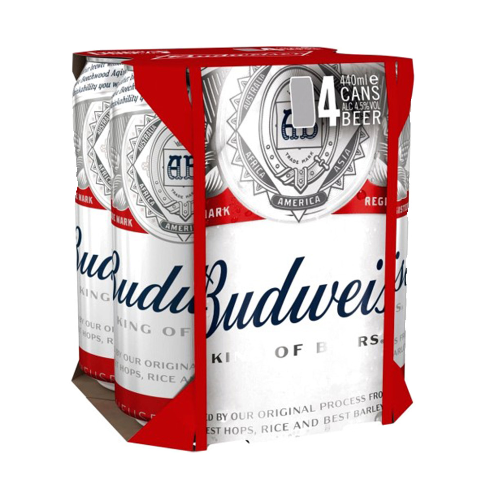 Budweiser 4x440ml Bargain Booze