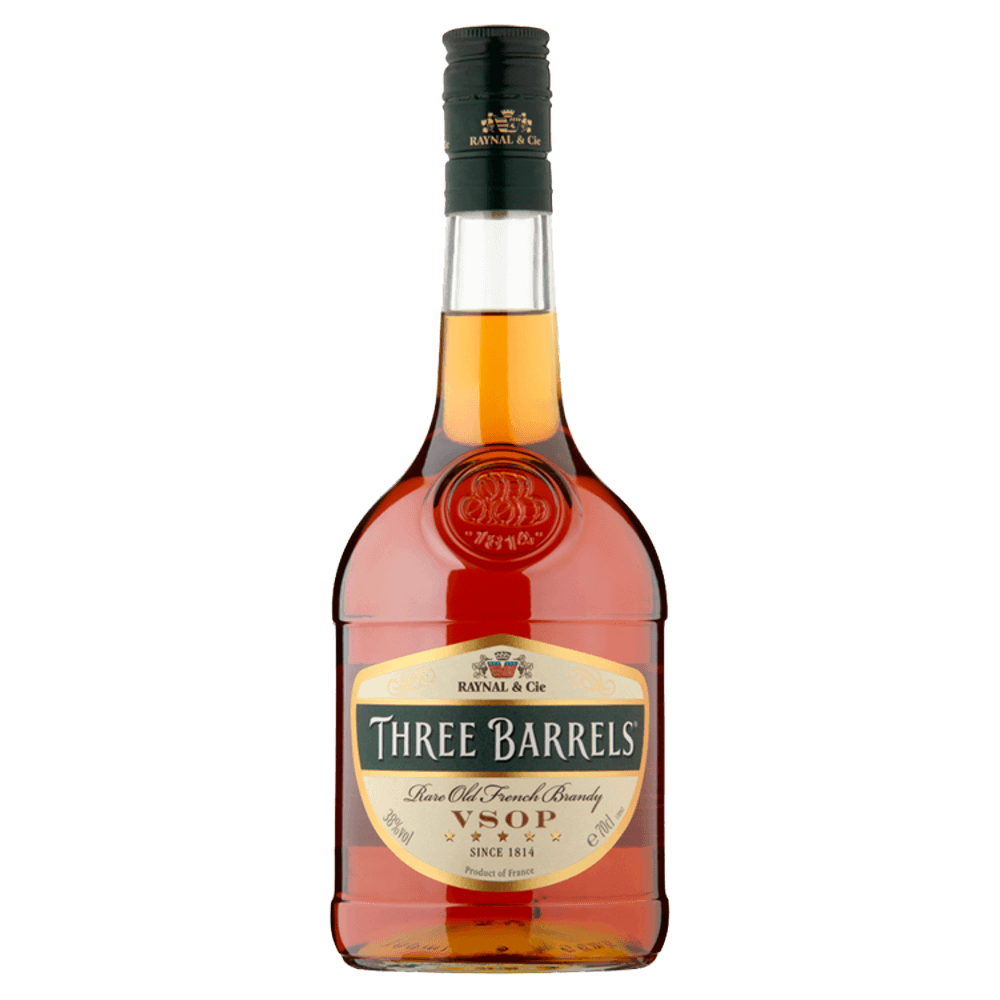 Three Barrels VSOP French Brandy 38% abv 70cl