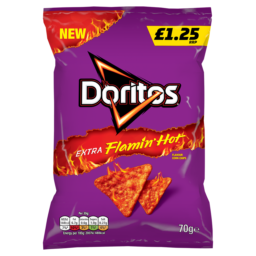 Walkers Doritos Extra Flamin’ Hot 70g PMP £1.25