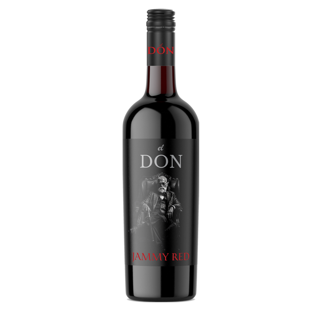 Bottle of El Don Jammy Red wine, 75cl, with a red and gold label featuring a crest and grapevine design.