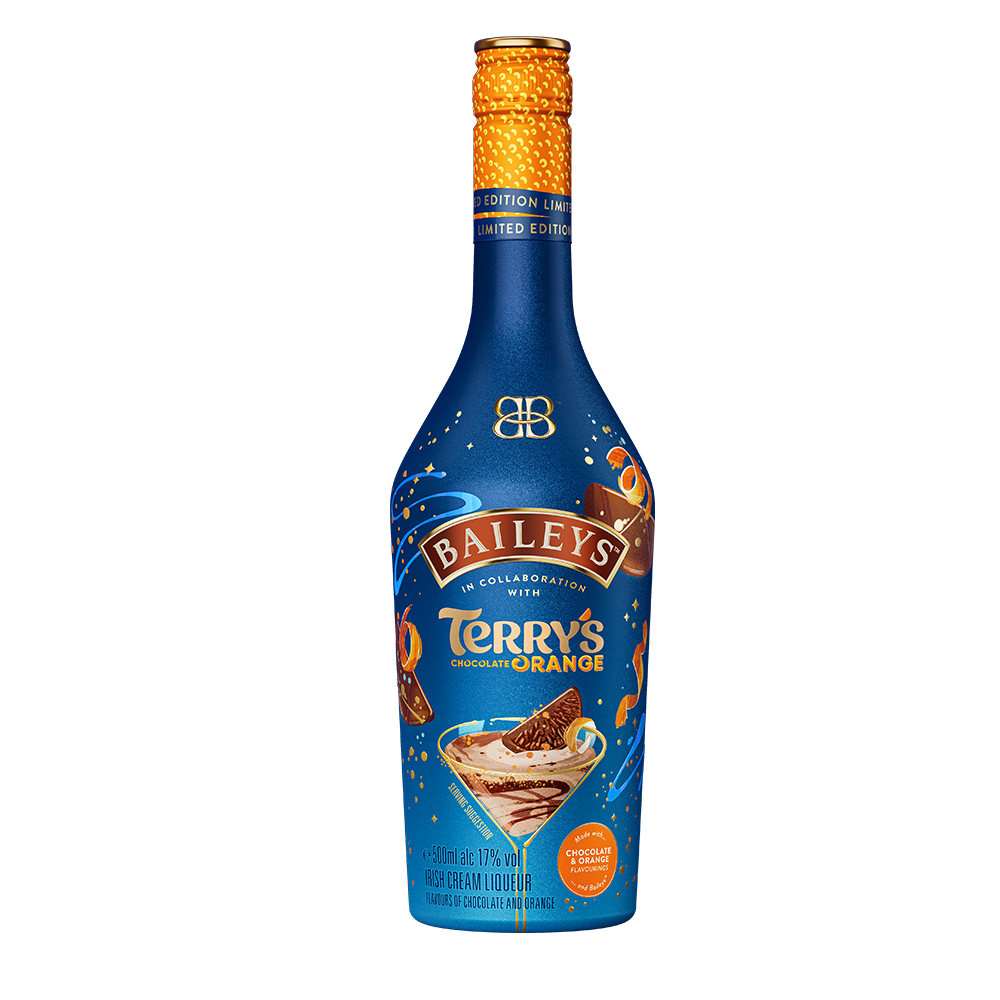 Bottle of Baileys Terry's Orange, 50cl, with an orange-themed label, set against a plain white background.
